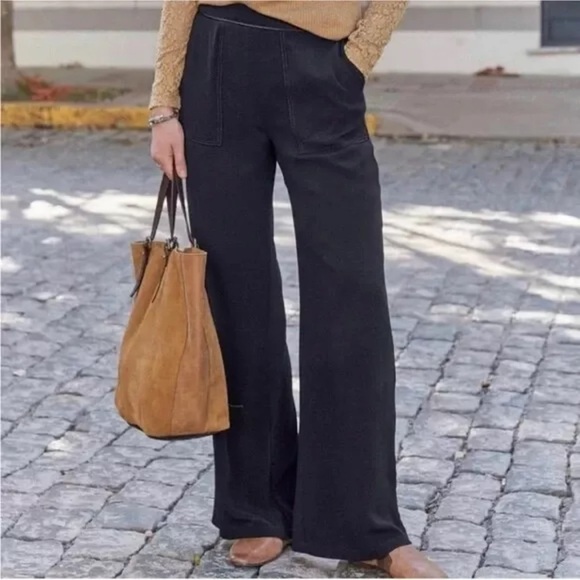 Sundance Barlow Wide Leg Pants Womens 6 Palazzo Boho Pockets High Rise Capsule - Picture 14 of 14